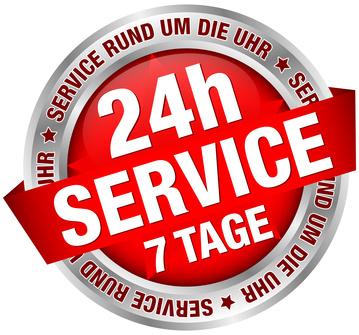 Button Banner "24h Service" rot/silber